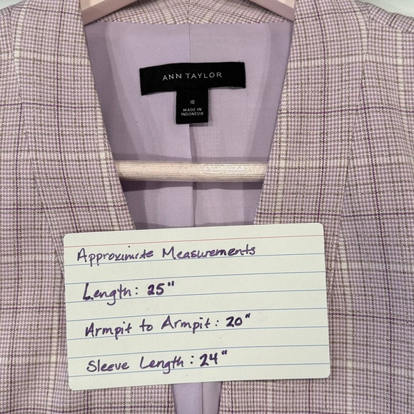 Ann Taylor Lavender Plaid Blazer - Picture 3 of 5